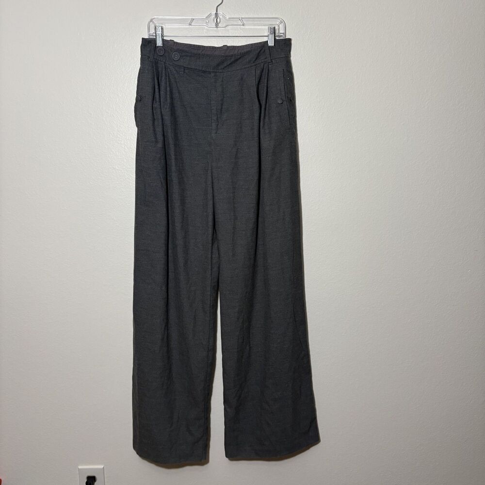 Anthropologie by Anthropologie Gray High Waist Wide-Leg Trouser Pants MT